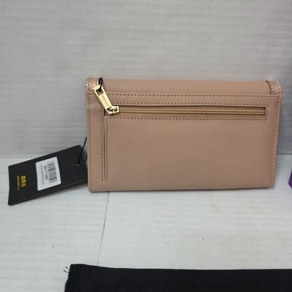 Amphora Leather & Fabric Checkbook Wallet Bi-Fold Pink 2 Tone New - Picture 5 of 8